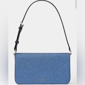 Kate Spade Tinsel Flap Shoulder Bag in the color Parisian Navy (Parisian Blue)